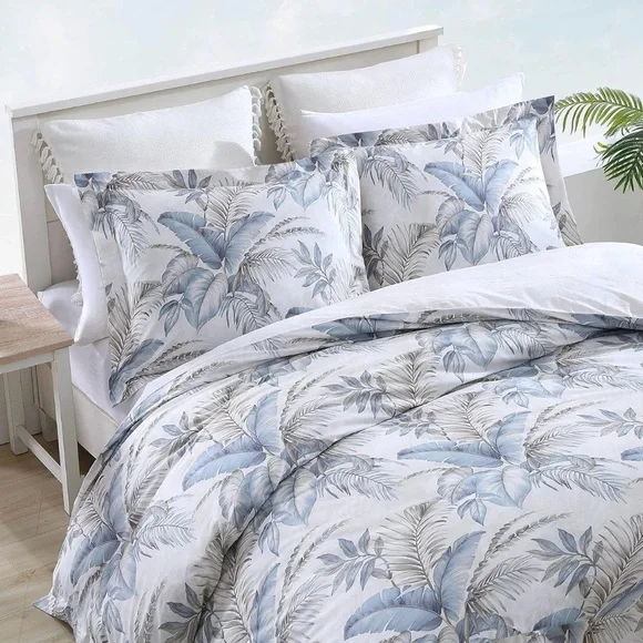 Tommy Bahama Bakers Bluff Blue Cotton Reversible Duvet Cover Set Full - … - Picture 4 of 9